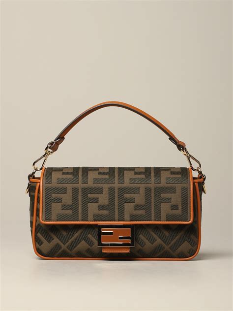 Fendi FF Monogram Baguette Shoulder Bag 